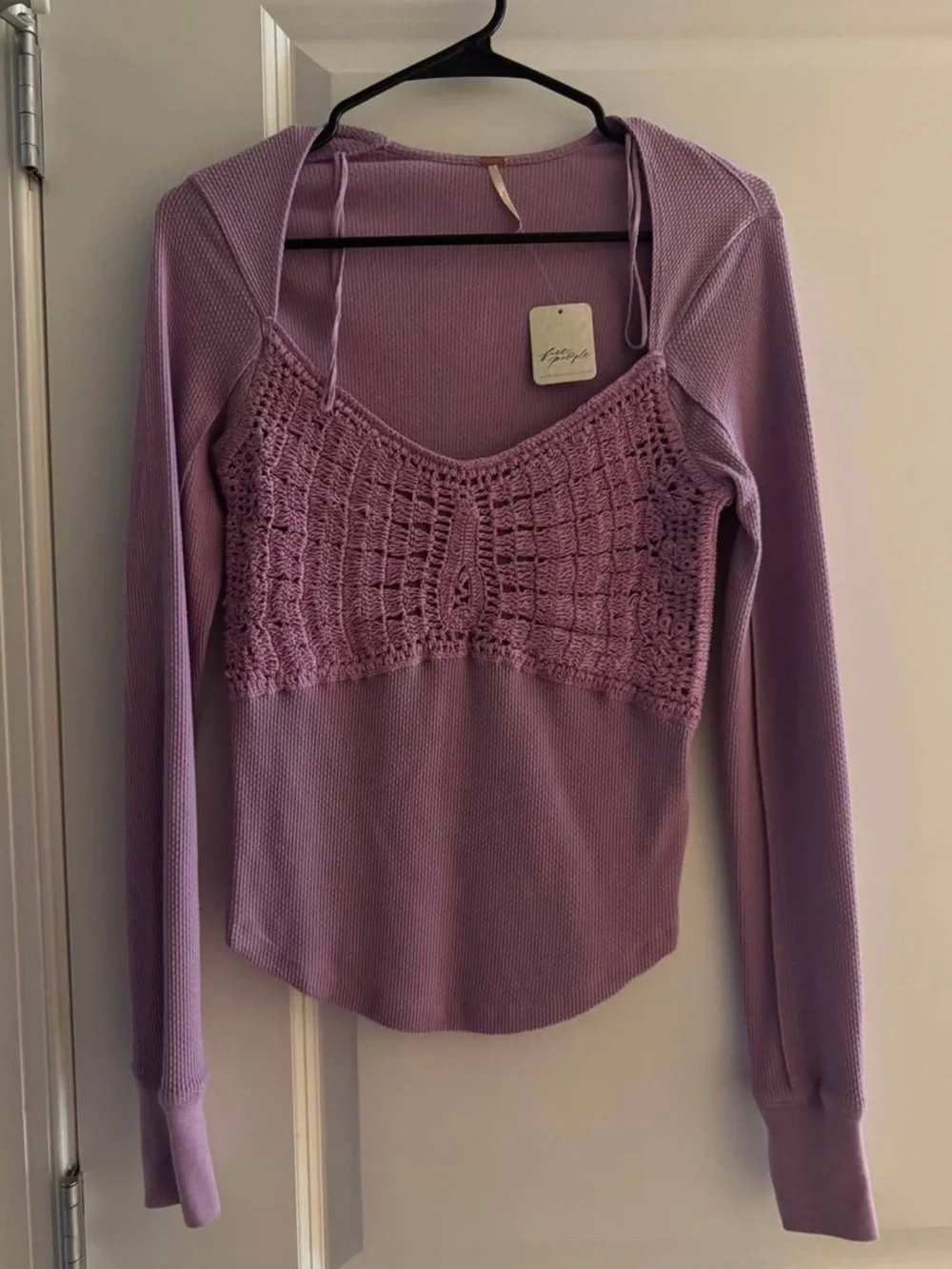 Free People Lavender Crochet Top